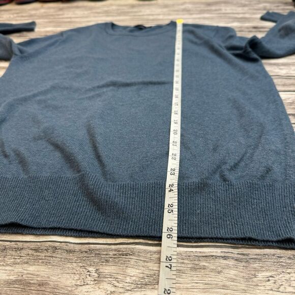 J. Crew Factory Men Lightweight Harbor Cotton Sweater Tight Knit S SM Small Blue - Picture 9 of 10